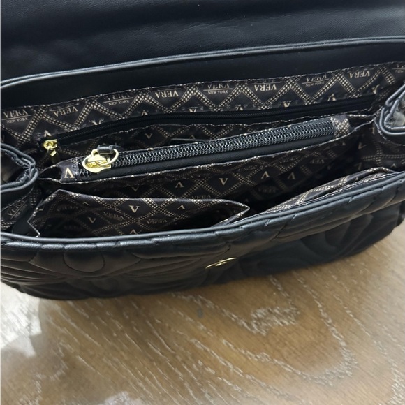 Handbags - Luxurious Black Quilted Crossbody Bag with Gold Accents Vera New York